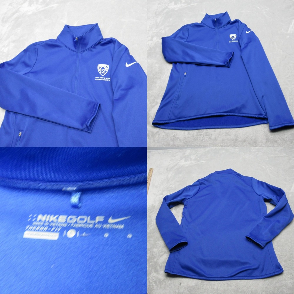 Nike Golf Sweatshirt Womens Large Blue 1/2 Zip Pullover Athletic PAC 12 Logo